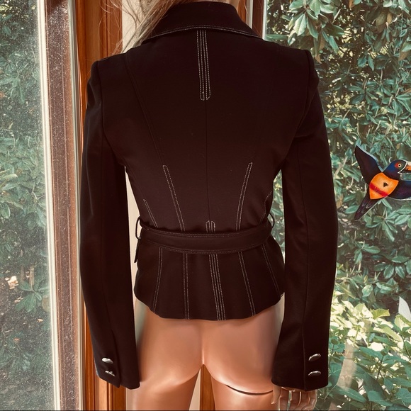 Cache Contour Collection Belted Jacket Black Sz S - Picture 3 of 16